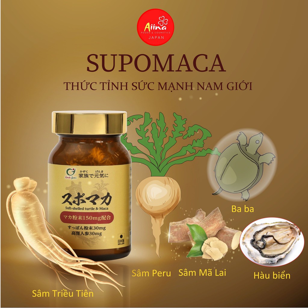 Sâm Supomaca – Hỗ trợ tăng cường sinh lý nam, làm chậm mãn dục, ngăn ngừa xuất tinh sớm (90 viên nang)