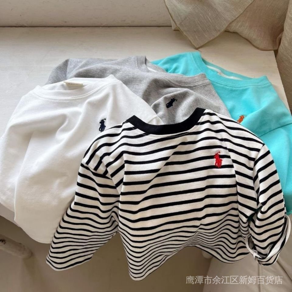 Áo Thun Tay Dài Kẻ Sọc Chất Liệu Cotton Thời Trang Mùa Xuân Hàn Quốc Mới Cho Bé 2022