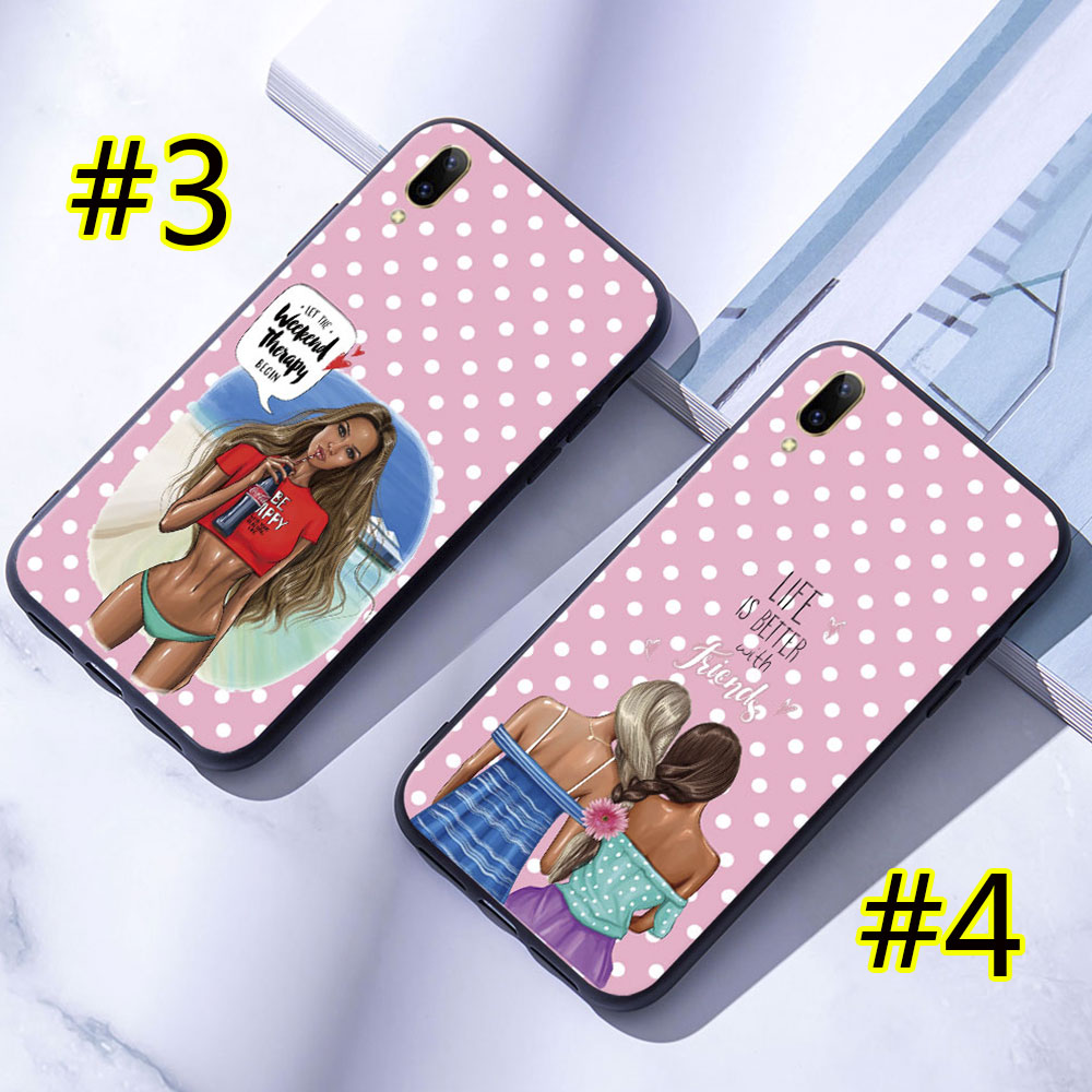 Vivo V5 V5S V7 V7 Plus + V9 V11 Pro V11i Soft Silicone Case Cover Fashion Girl