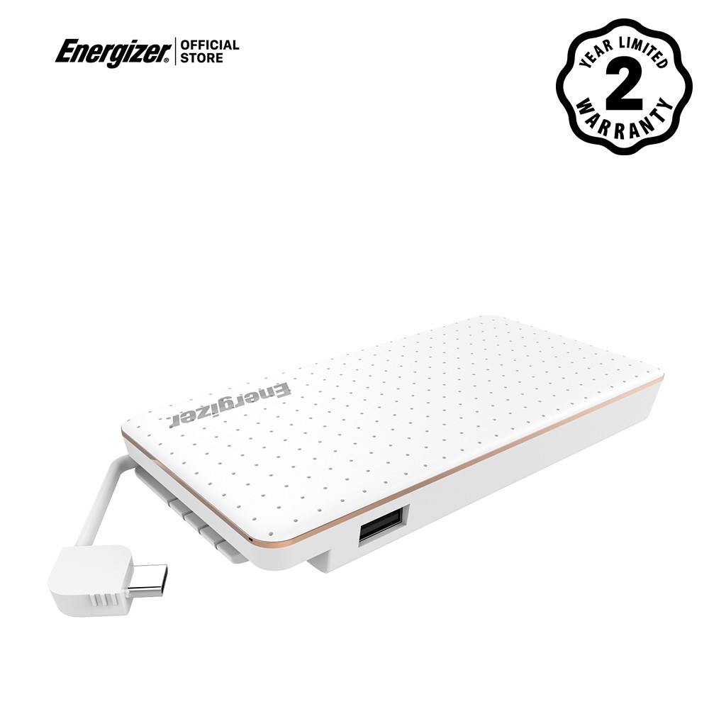 Pin sạc dự phòng Energizer 10,000mAh Quick Charge 3.0 XP10002CQ tích hợp cáp USB-C, thiết kế thanh lịch