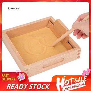 LV_Letter Formation Sand Tray with Wooden Pen Alphabet Number Learning Kids Toy