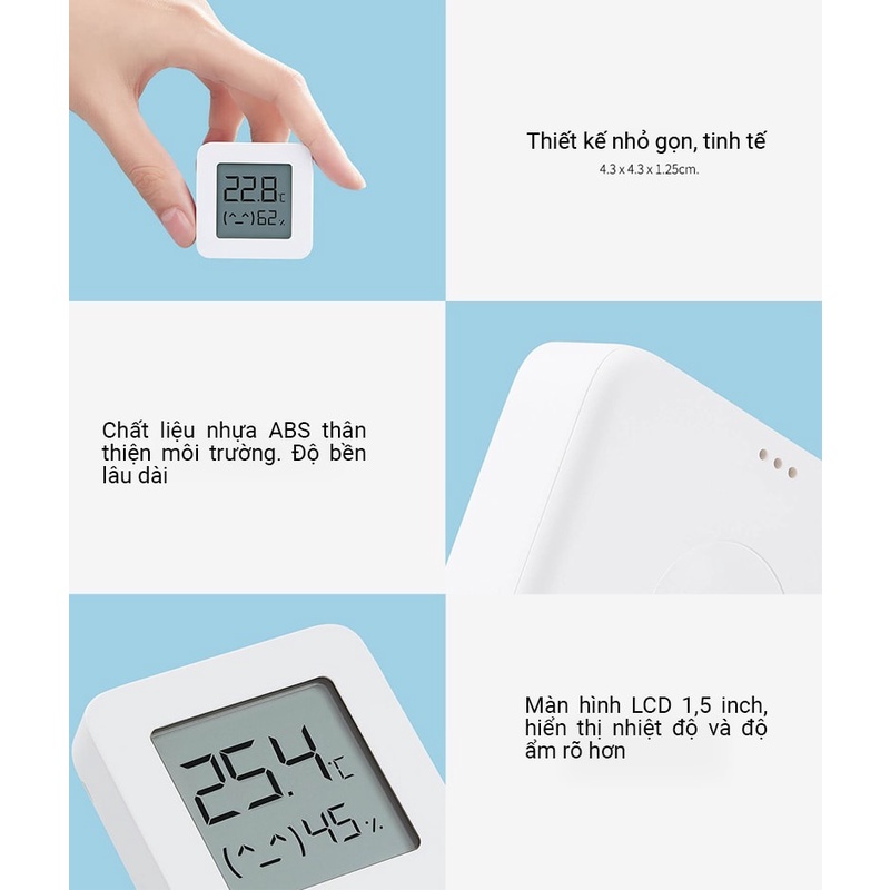 Máy Đo Nhiệt Độ, Độ Ẩm Phòng Xiaomi Mijia, Nhiệt Ẩm Kế Điện Tử, Đồng Hồ Đo Nhiệt, Nhiệt Kế Điện Tử