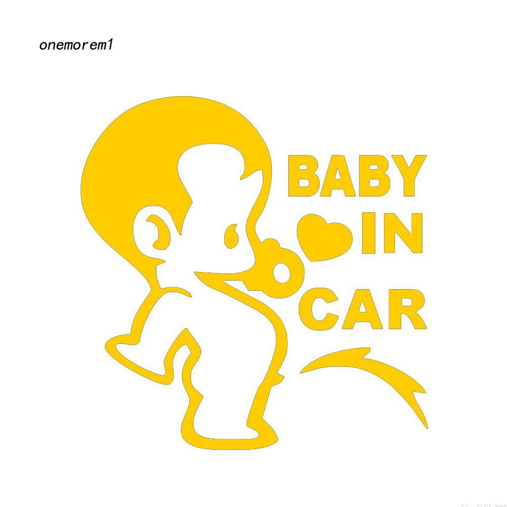 Decal chữ " onmo _ Baby in Car " phản quang dán xe hơi