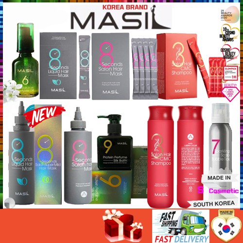 [Masil]💝THƯƠNG HIỆU HÀN QUỐC💝9 Protein Perfume Silk BalM 7Sparkling Scalp Bubble Tick Scalp Care 8 Seconds Salon Hair Mask care 3 CMC Shampoo Mỹ phẩm HÀN QUỐC