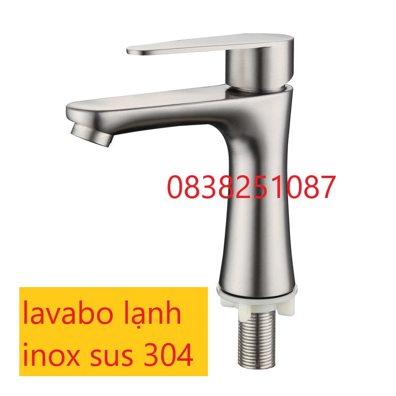 Vòi lavabo 1 đường nước lạnh inox SUS 304