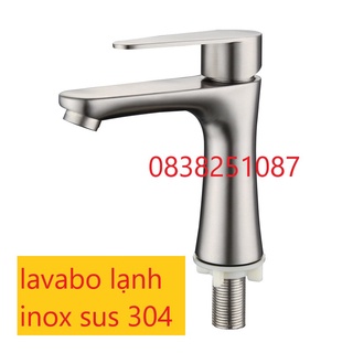 Vòi lavabo 1 đường nước lạnh inox SUS 304