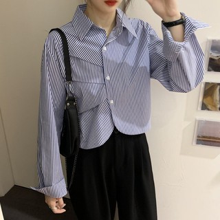 Áo sơ mi croptop nhún eo - 4208