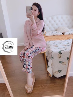 Bộ pijama lụa satin dài tay