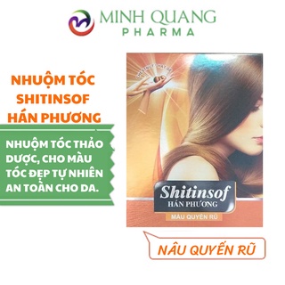 Dầu gội nhuộm tóc shitinsof hán phương linh chi hộp 3 gói. màu nâu quyến rũ