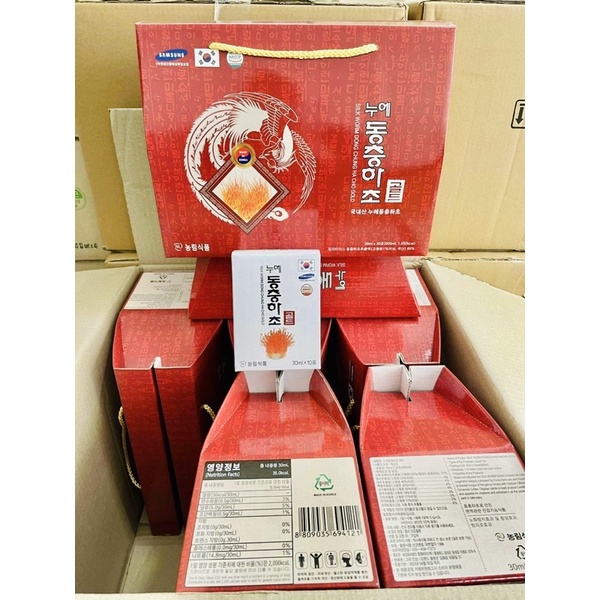 Nước Đông trùng Hạ thảo quai xách Hàn Quốc, Hộp 30 gói