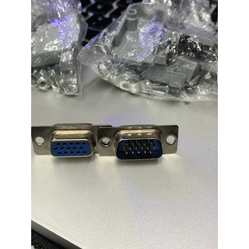 combo 2 cái, Đầu hàn dây 15 chân đực ( male ), Đầu hàn dây 15 chân cái (female ) 3 hàn chân như hình