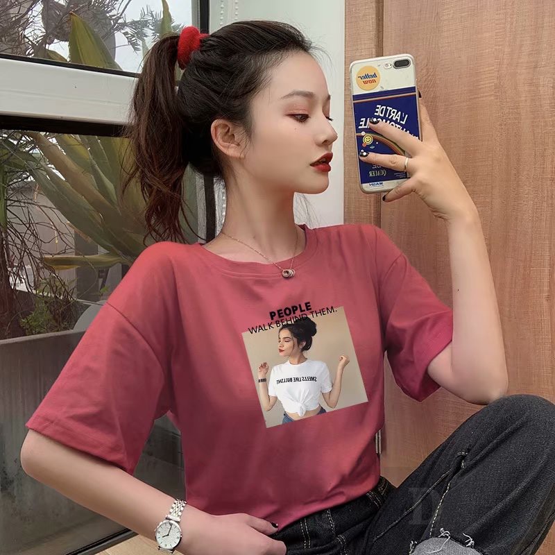 Mũ Lưỡi Trai Phong Cách Hàn Quốc Thời Trang Mùa Hè  Áo Thun Tay Ngắn Cổ Tròn Dáng Rộng In Họa Tiết Hoạt Hình Thời Trang Xinh Xắn Cho Nữ