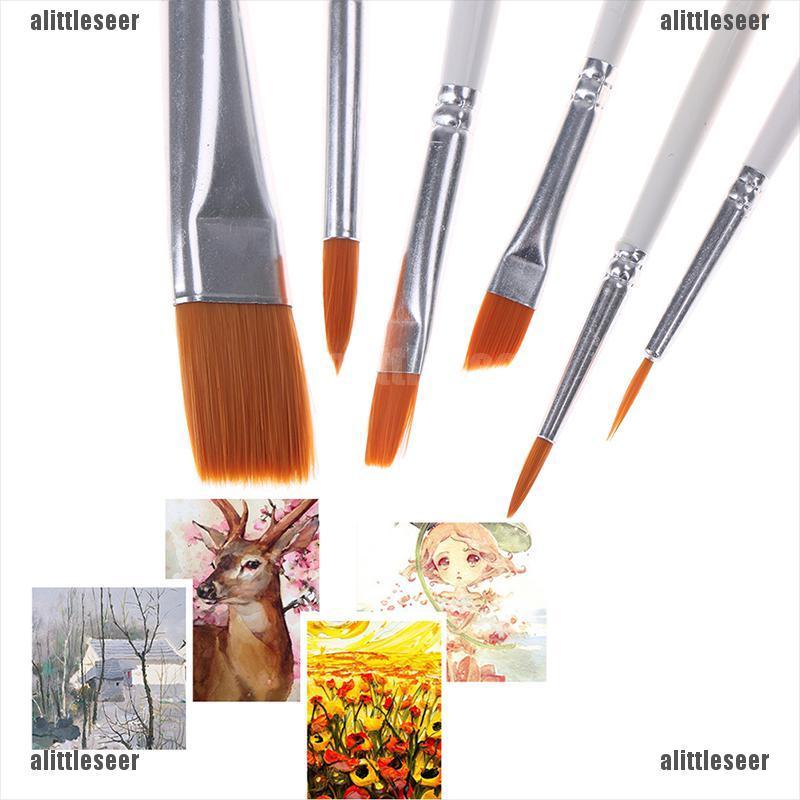 Set 6 Cọ Vẽ Màu Nước / Sơn Dầu Chuyên Dụng