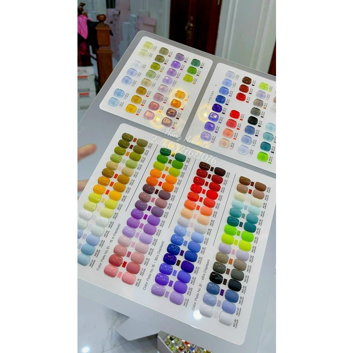 Set sơn gel very good nail 60 màu Chai Dài , ( Fullbox Tặng BẢNG MÀU + Base , Top )