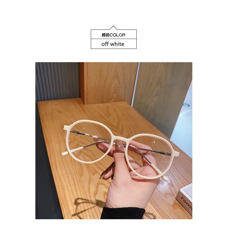 Kính cận thời trang nam nữ gọng tròn phong cách Hàn Quốc mắt kính không độ chống tia UV giá rẻ LUMINA 075
