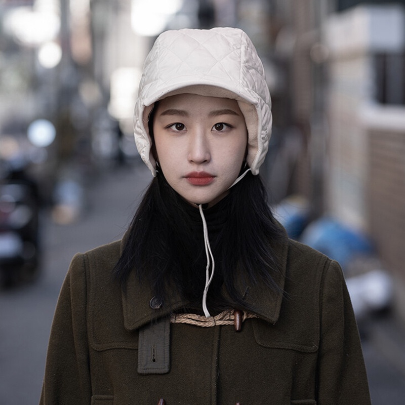 Mũ Cotton Lót Lông Cừu Giữ Ấm Che Tai Chống Gió Kiểu Hàn Quốc Thời Trang Thu Đông Cho Nam Và Nữ