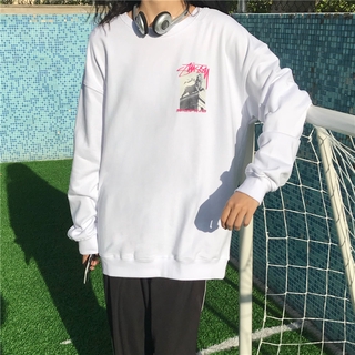 【Ready Stock】  STUSSY    Long Sleeved Sweater Hoodie Jackets Loose Blouse   C09602