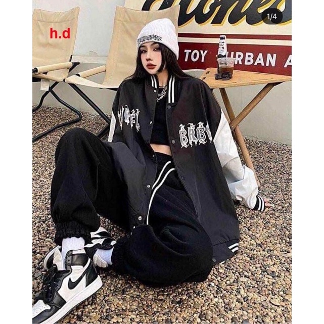 Áo khoác bomber BABY tay trắng HD12