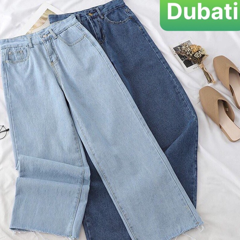 QUẦN JEAN BAGGY NỮ XANH NHẠT NÂNG MÔNG LƯNG CAO TRƠN DÀI VẢI MỀM MỊN SANG CHẢNH- DB 6713- DUBATI FASHION