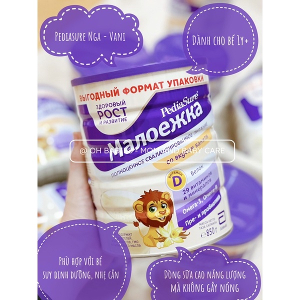 Sữa bột PediaSure 850gr hàng Nội địa Nga vị VANI[OH BABIES]