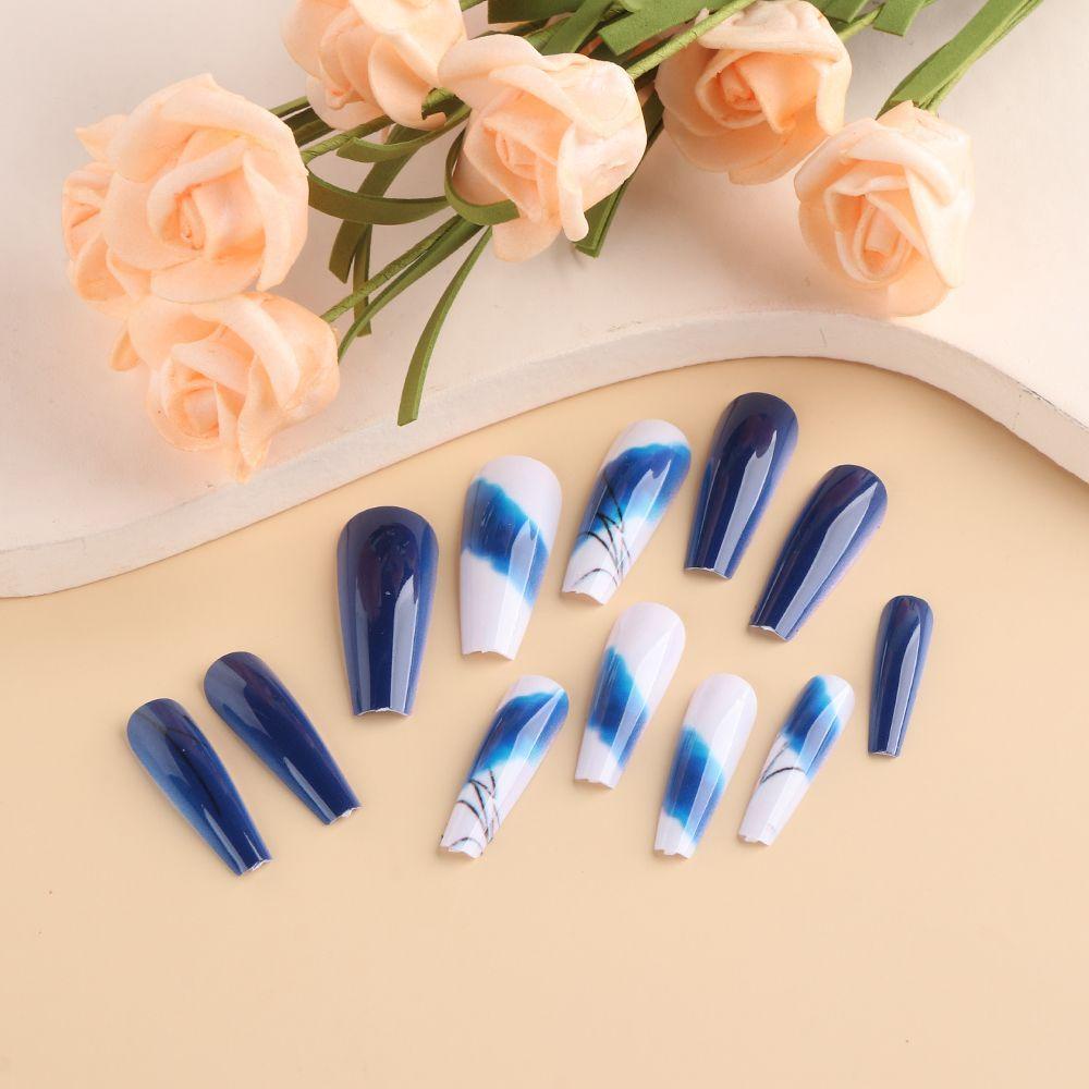 Bộ Móng Tay Giả Che Phủ Toàn Diện Màu Xanh Lá DIY