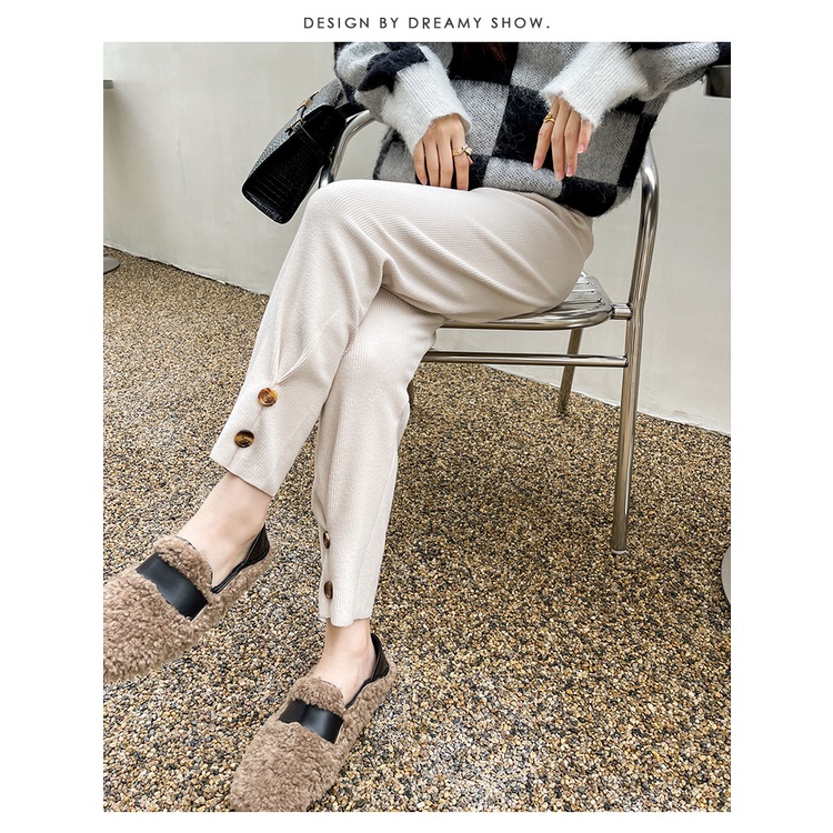 Quần Nhung Tăm Mỏng Mềm Mặc Bầu Q290