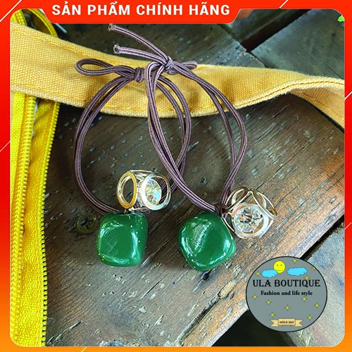 Thun buộc tóc nữ đính đá ULA BOUTIQUE nhiều màu sắc phong cách Hàn Quốc