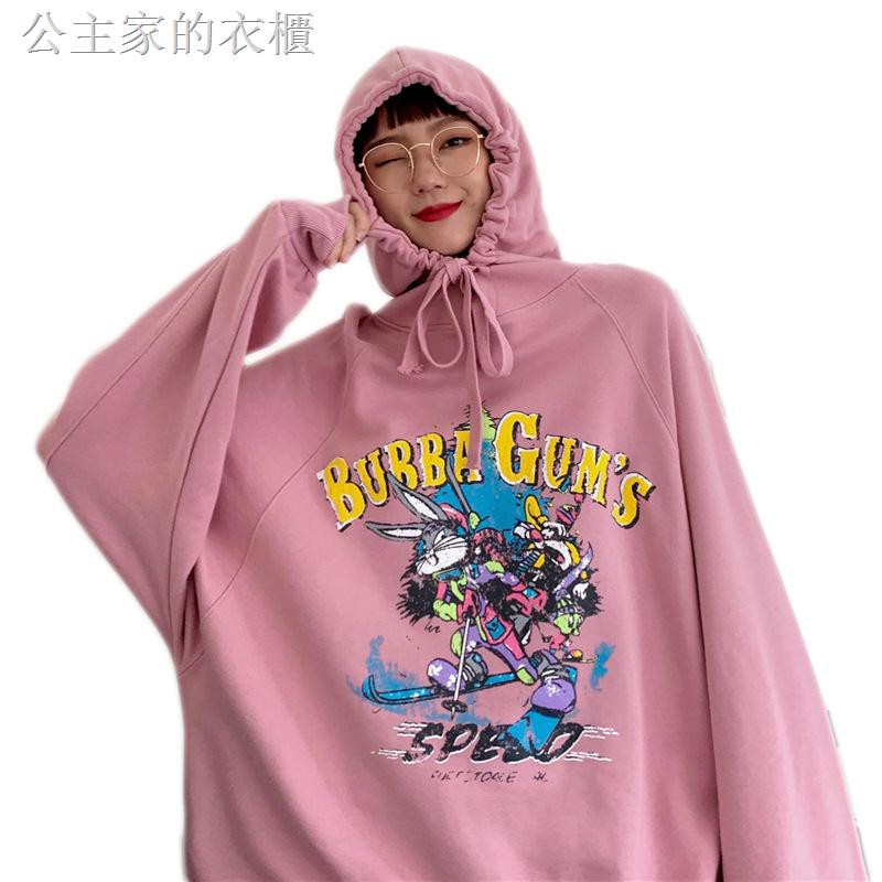 Áo Hoodie Vải Cotton Mỏng In Hoạt Hình Thời Trang Mùa Thu 2020 Cho Nữ