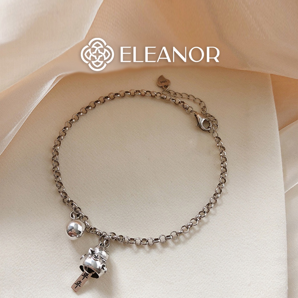 Lắc chân nữ bạc 925 Eleanor Accessories đính charm mèo thần tài phụ kiện trang sức đẹp