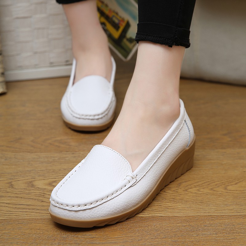 Giày Lười Da Bò 100% Thật - Giày Lười Nữ Da bò cực đẹp - 2 Lớp da bò