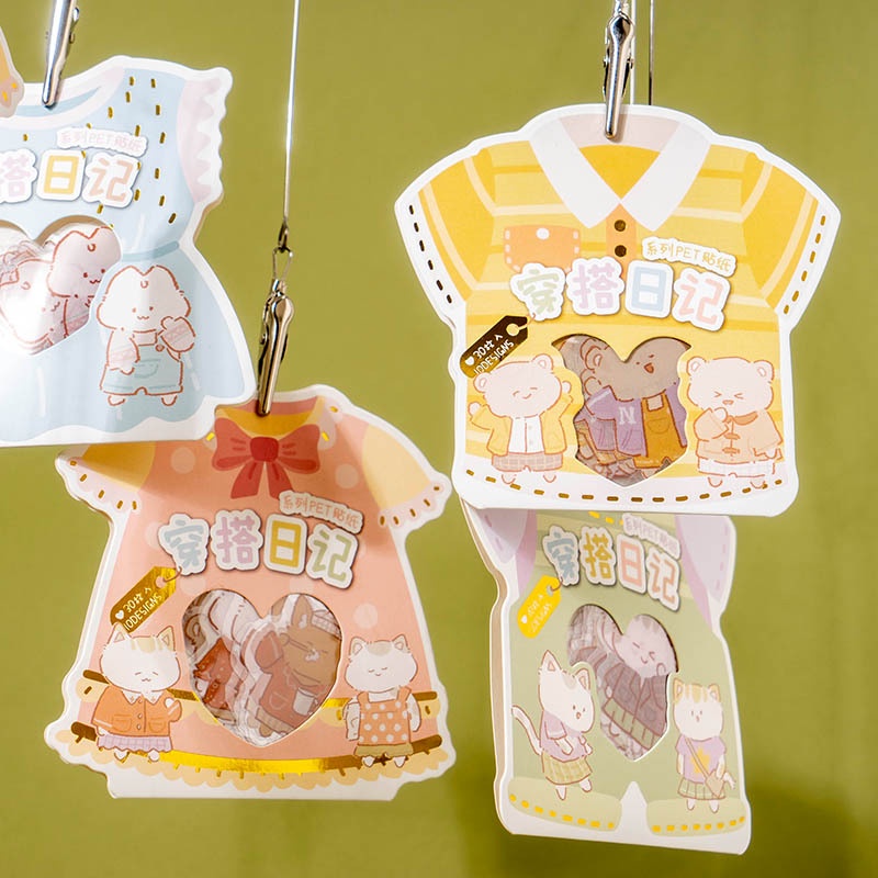 Set 30 miếng dán PET chống thấm nước hình thú hoạt hình dễ thương