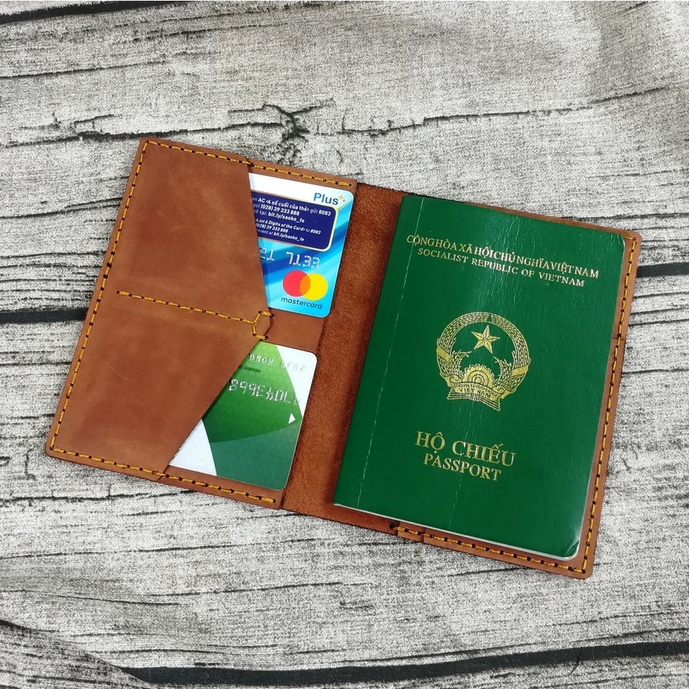 Ví passport da bò, Ví đựng passport hộ chiếu, bao da passport, vỏ bao hộ chiếu da bò handmade -PP831