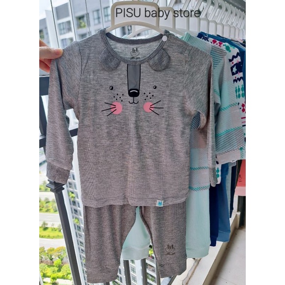 Lil little love - Bộ dài tay thu đông vải tăm cho bé 9-18kg