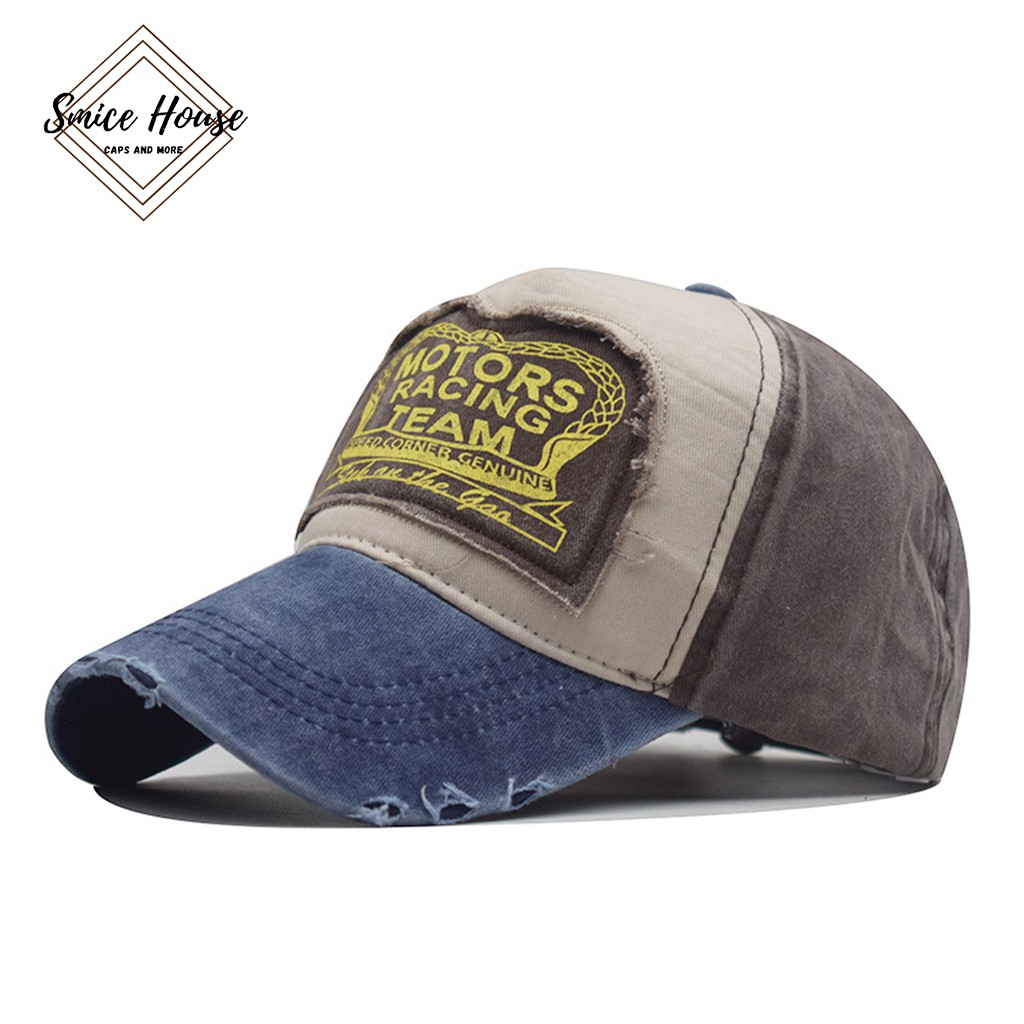 Nón lưỡi trai MOTOR RACING rách phong cách bụi bặm dành cho cả nam và nữ - Smice House - có thể điều chỉnh size