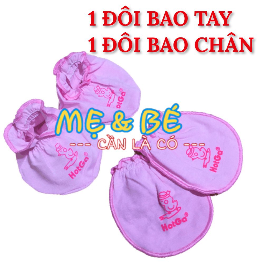 Bộ Bao Tay Chân Hotga Cho Bé Sơ Sinh Nhún Thun (co dãn chống tuột)