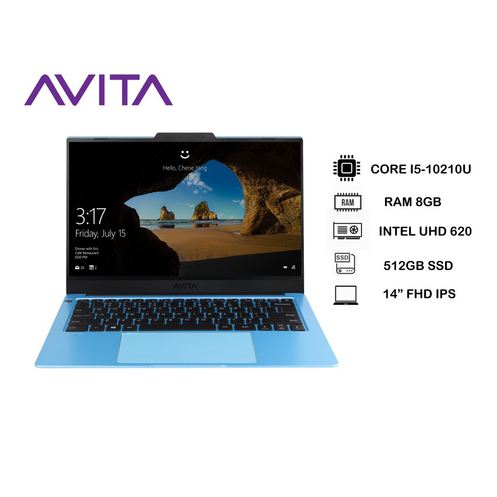 Laptop AVITA LIBER V 14 – Màu Xanh Angel Blue – INTEL CORE I5-10210U/RAM 8GB/ SSD 512GB BẢO HÀNH 24 THÁNG | BigBuy360 - bigbuy360.vn