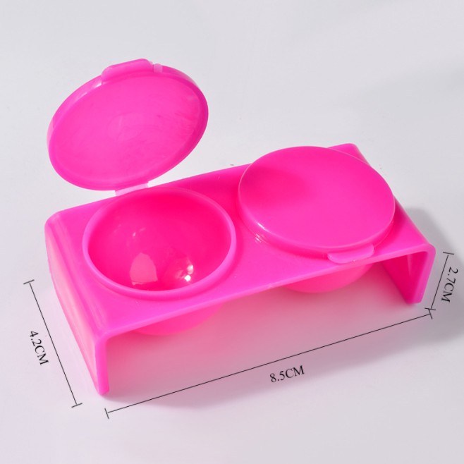 Cốc Nhựa Đựng Nước Rửa Cọ, Đắp Hoa, Đắp Bột, 2 ngăn, nắp riêng