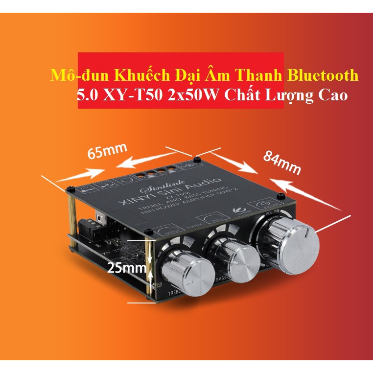 Mô Đun Mạch Khuếch Đại Âm Thanh Bluetooth 5.0 Kỹ Thuật Số XY - T50L