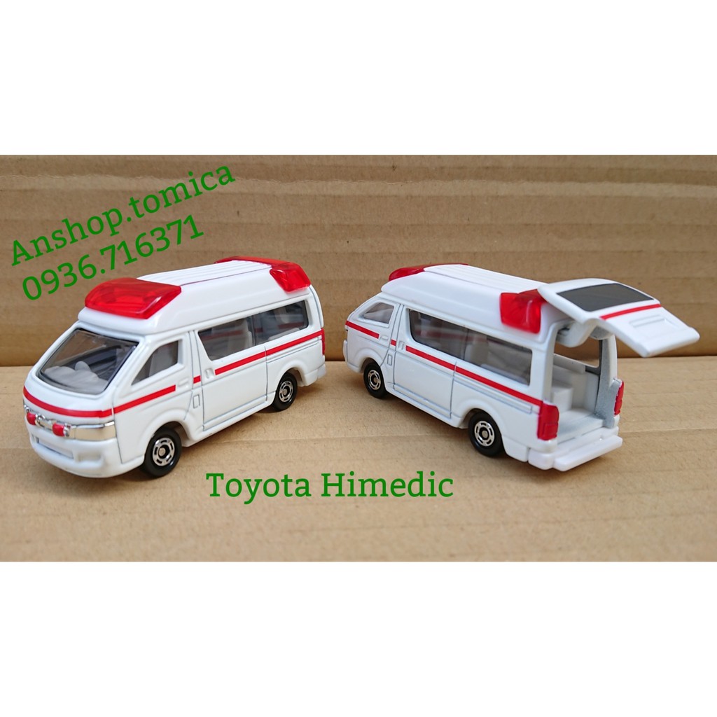 Mô hình xe cứu thương màu trắng tươi mở được cốp sau tomica Nhật Bản