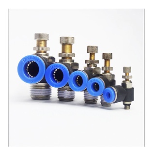 Van tiết lưu SL01-04 có núm điều chỉnh tốc độ khí nén các cỡ