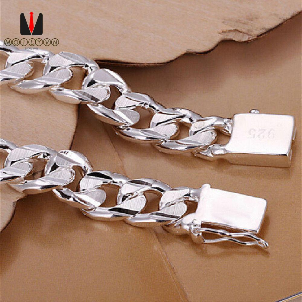 Vòng Tay Kim Loại Hai Màu Khóa Vuông Thời Trang Cao Cấp Cho Nam