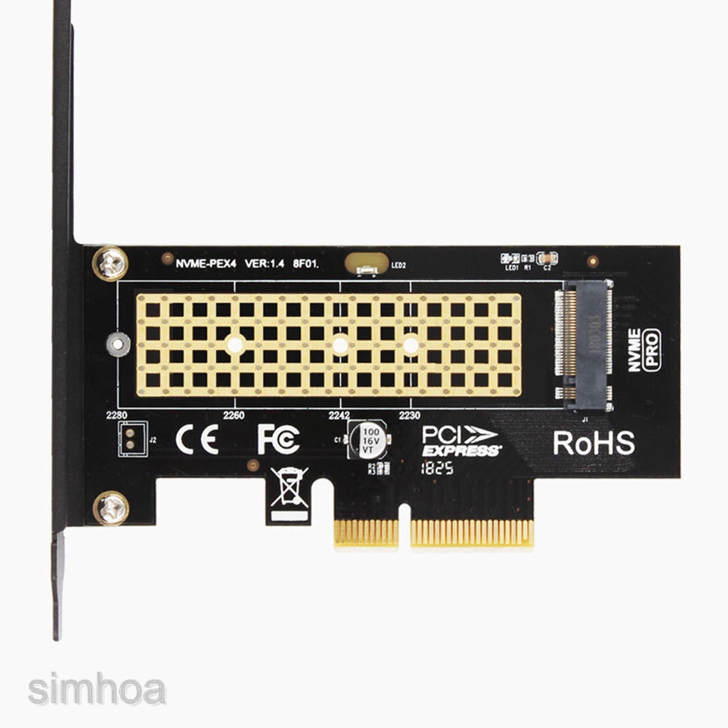 Thẻ Chuyển Đổi Giao Diện M.2 NVMe SSD Sang PCIE x4 3.0X4 2230-2280 Size M.2 SSD Chuyên Dụng
