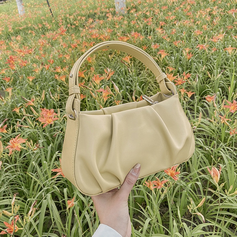 Túi xách đeo vai kẹp nách hình đám mây bằng da PU thời trang Hàn Quốc sành điệu cho nữ IELGY