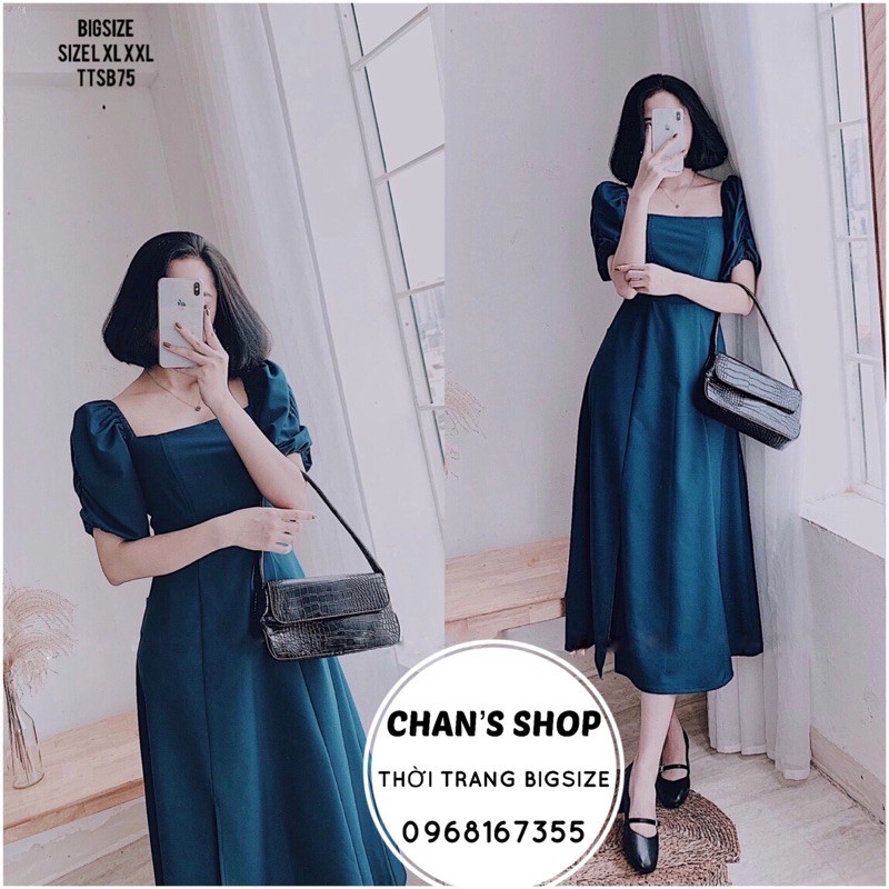 Bigsize 60- 90kg ĐẦM CỔ VUÔNG XẺ TÀ ( kèm video)