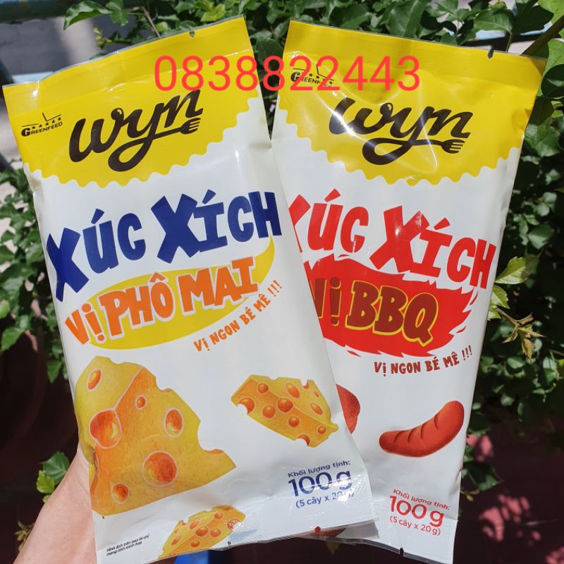 Xúc Xích Wyn Vị Phô Mai/ BBQ Gói 100G (5 Cây*20G)- xúc xích ngon cho bé heo gà greenfield g kitchen ăn liền quận thủ đức