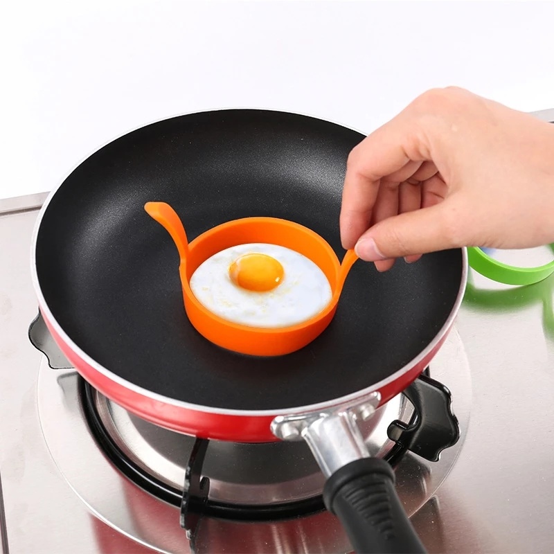 Khuôn Chiên Trứng/Làm Bánh Pancake Bằng Silicone Chống Dính Thiết Kế Tiện Lợi Dễ Dùng Cho Nhà Bếp