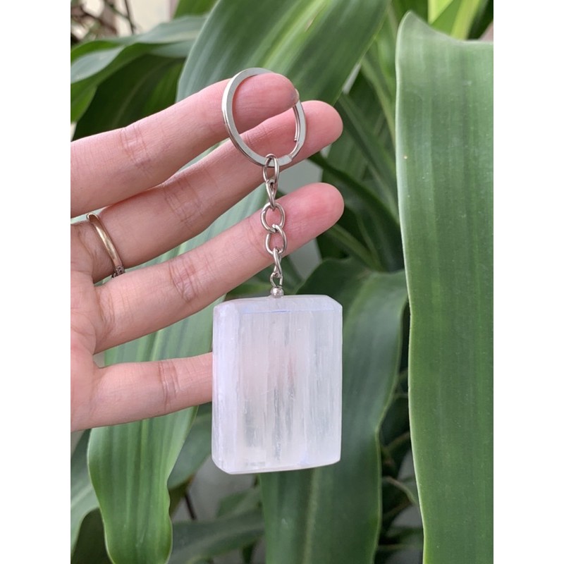 SELENITE - Trụ đá - Tim - Cầu - Gậy xoắn- Mặt Trăng - Móc khoá- Đĩa bán nguyệt -Tháp 6cm- Đá thanh tẩy tự nhiên mài đẹp | BigBuy360 - bigbuy360.vn