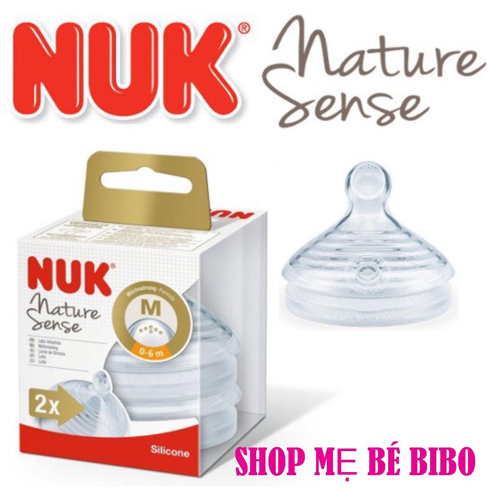 BỘ 2 NÚM TY SILICON NUK CỔ RỘNG 0-6/6-18THÁNG (NATURE SENSE)