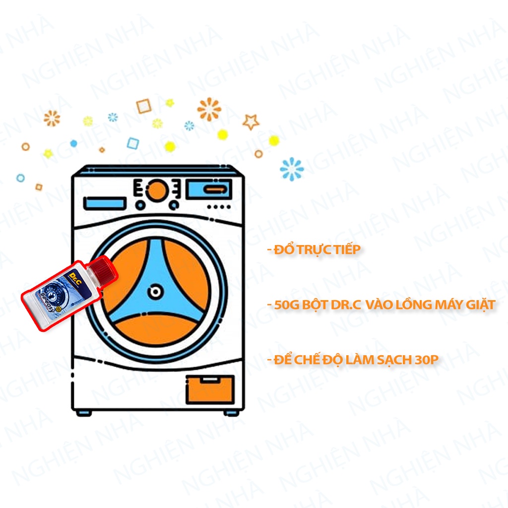 Bột Thông Tắc Đường Ống, Vệ Sinh Lồng Giặt Cao Cấp, Tẩy Sạch Cặn Bẩn Dr.C - Be-easy - 100G NGHIỆN NHÀ