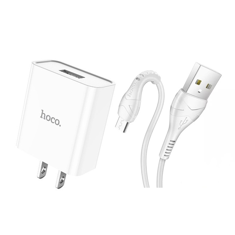 Bộ sạc điện thoại Hoco C81 Micro USB sạc nhanh 2.1A Max, chân cắm tiêu chuẩn ( củ kèm cáp Micro )